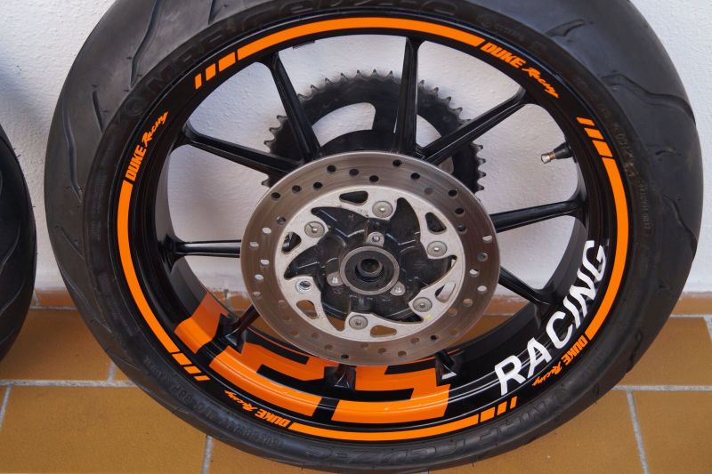 Wheel sticker KTM Duke 125 Orange Felgenaufkleber Felgenrandaufkleber