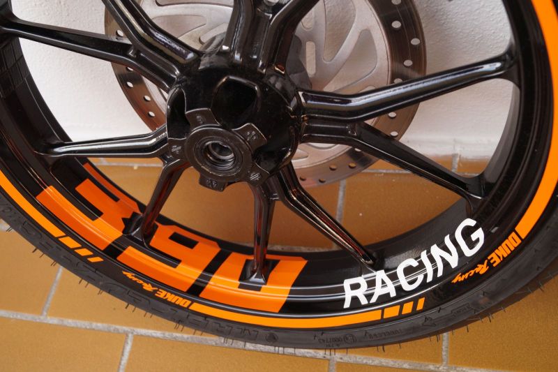 Felgenaufkleber Felgenrandaufkleber Wheelsticker KTM Duke 390 Orange 10 Speichen