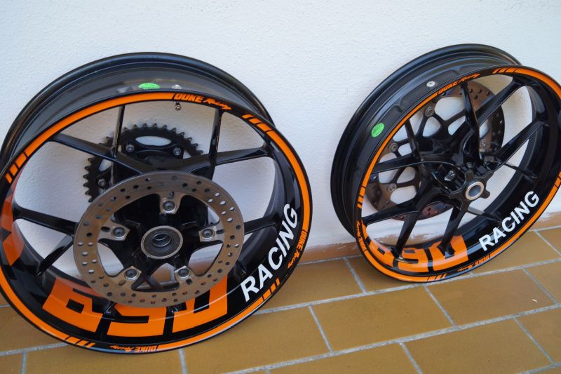 Wheel sticker KTM Duke 690 Orange Felgenaufkleber Felgenrandaufkleber