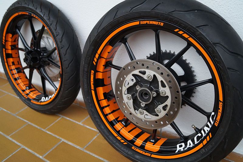 Wheel sticker KTM Duke 10 Spokes Orange Felgenaufkleber Felgenrandaufkleber