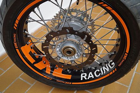 orange Supermoto - Racing Felgenaufkleber Motorrad wheel sticker KTM,SMC,SMR 