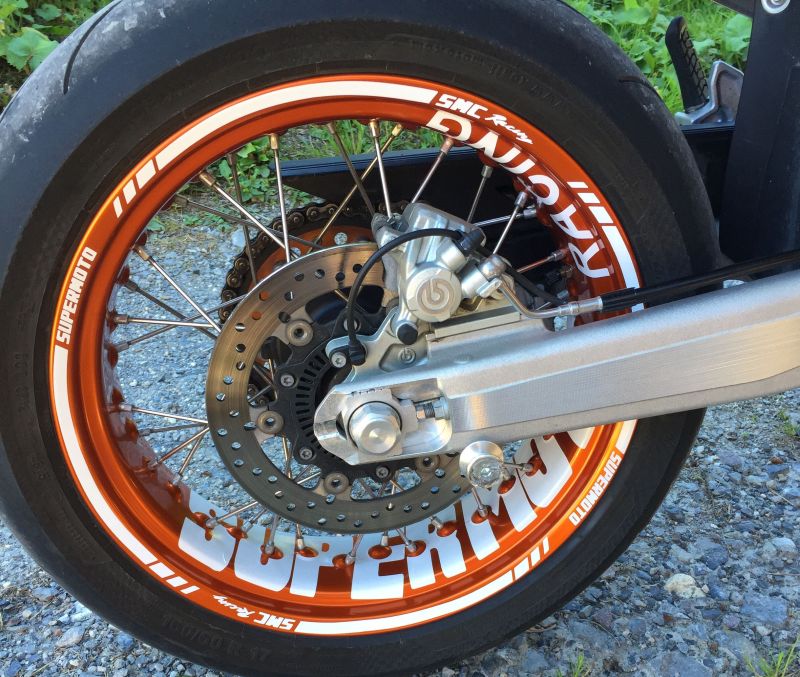 SupermotoWeißFelgenaufkleber KTM, Kawasaki wheel sticker 