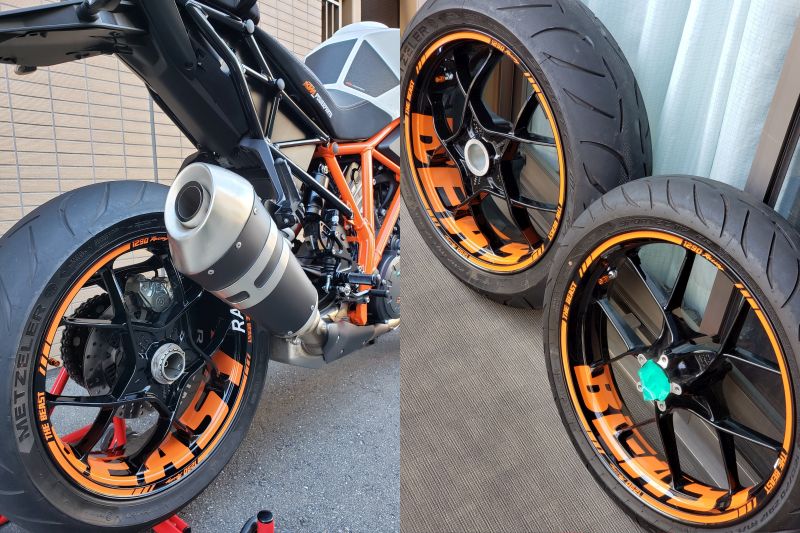 Felgenaufkleber Felgenrandaufkleber Wheelsticker KTM Superduke BEAST Orange