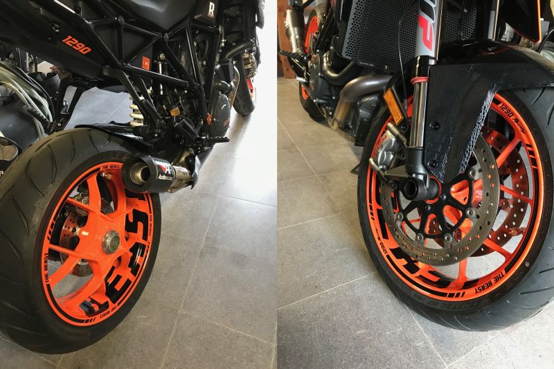 Felgenaufkleber Felgenrandaufkleber Wheelsticker KTM Superduke BEAST Schwarz